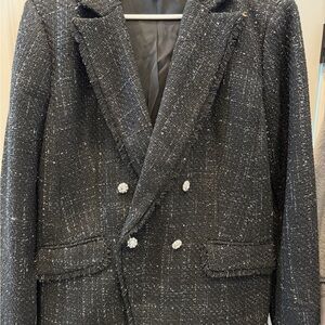 Talbots Charcoal Tweed Blazer